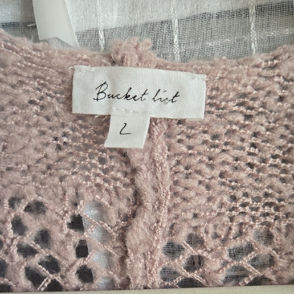 BUCKETLIST Mauve Open Knit Cardigan - Picture 3 of 9